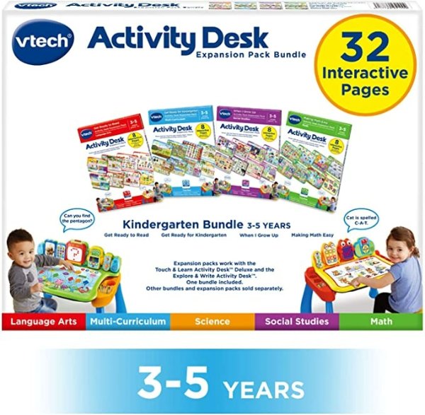 Activity Desk 4-in-1 Kindergarten Expansion Pack Bundle for Age 3-5