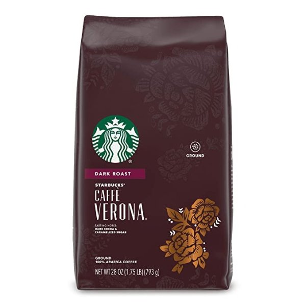 Dark Roast Ground Coffee — Caffe Verona — 100% Arabica — 1 bag (28 oz.)
