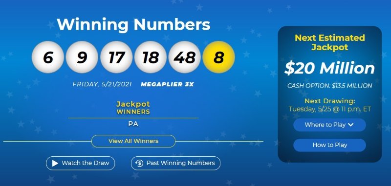 Mega Millions 5亿奖金花落PA