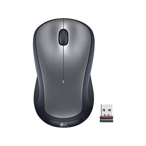 M310 Wireless Laser Mouse, Ambidextrous, Black/Silver (910-001675)