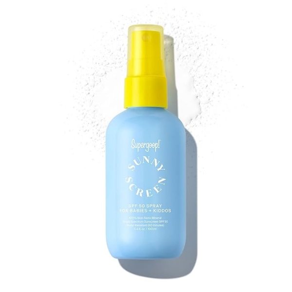 Sunnyscreen 100% Mineral Spray SPF 50, 3.4 fl oz - Face & Body Sunscreen for Babies & Kids - 100% Non-Nano Mineral Formula - Pediatrician Tested, Hypoallergenic, Fragrance & Silicone Free