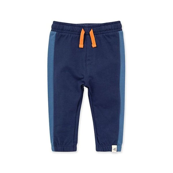 ® Organic Cotton French Terry Colorblocked Pants in Navy | buybuy BABY