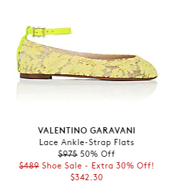 Valentino蕾丝平底鞋