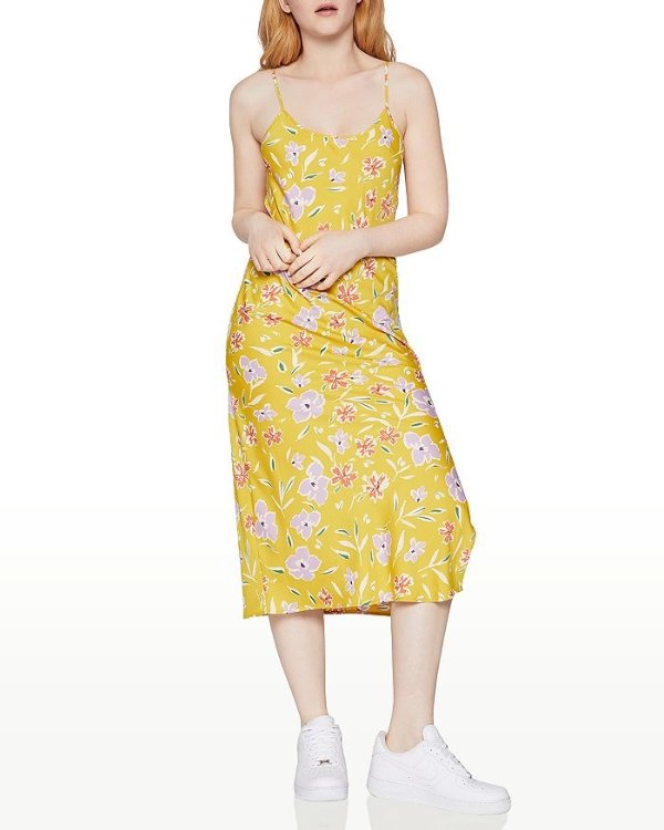 Floral-Print Sleeveless Midi Dress