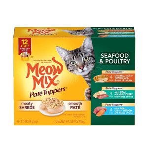 Meow Mix Paté Toppers Wet Cat Food, Seafood & Poultry Variety Pack