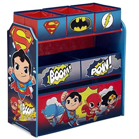 6-Bin Toy Storage Organizer, DC Super Friends | Batman | Robin | Superman | Wonder Woman | The Flash