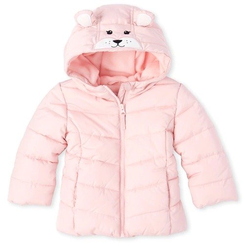 Baby And Toddler Girls Bear Puffer Jacket