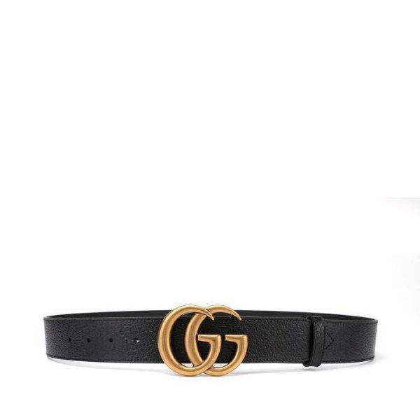Leather Belt with Double G Buckle