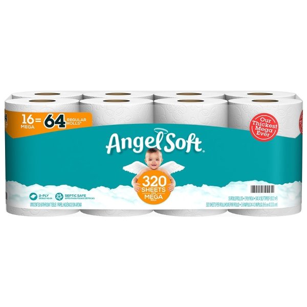 WalgreensToilet Paper, 16 Mega Rolls = 64 Regular Rolls, 2-Ply Bath Tissue