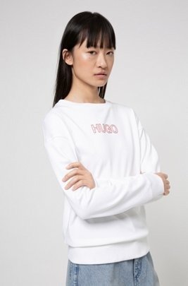 French-terry sweatshirt in organic cotton with 3D logo
