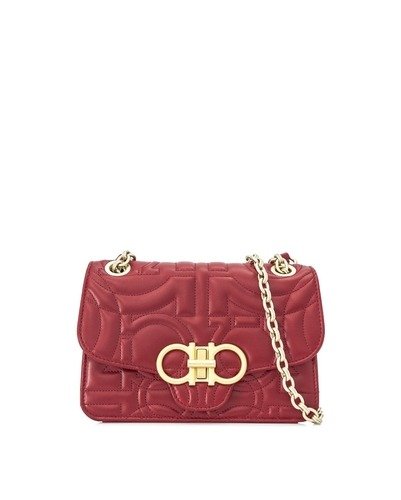 Quilted Gancini Small Flap Bag
