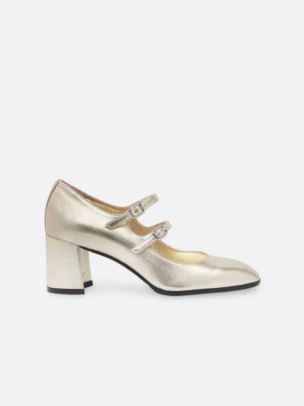 ALICE Platinum leather Mary Janes | Carel Paris Shoes