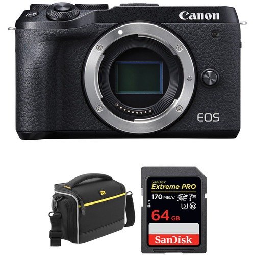 EOS M6 Mark II Mirrorless Digital Camera Body with Accessories Kit (Black)