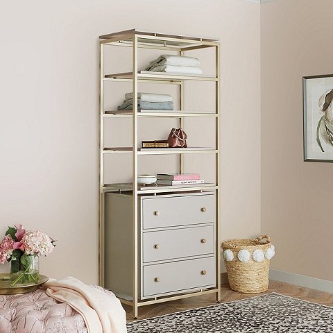Avery Free Standing Closet System Drawers & Shelves Unit