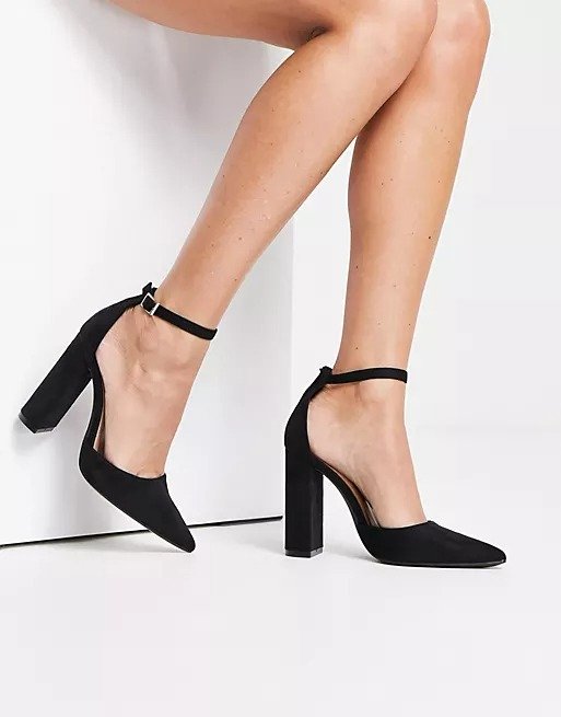 block heel shoes in black