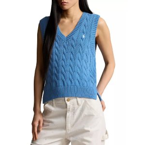 Polo Ralph LaurenCable-Knit Cotton Sweater Vest
