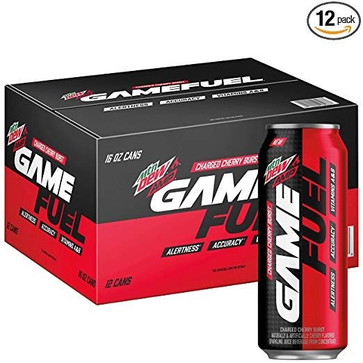 AMP GAME FUEL, Charged Cherry Burst, 16 Fluid Ounce, Pack of 12