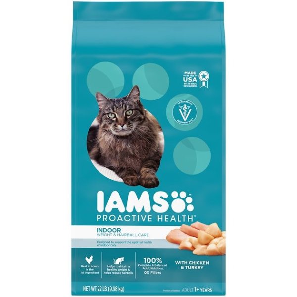 ProActive Health Indoor Weight & Hairball Care Dry Cat Food, 22-lb bag - Chewy.com
