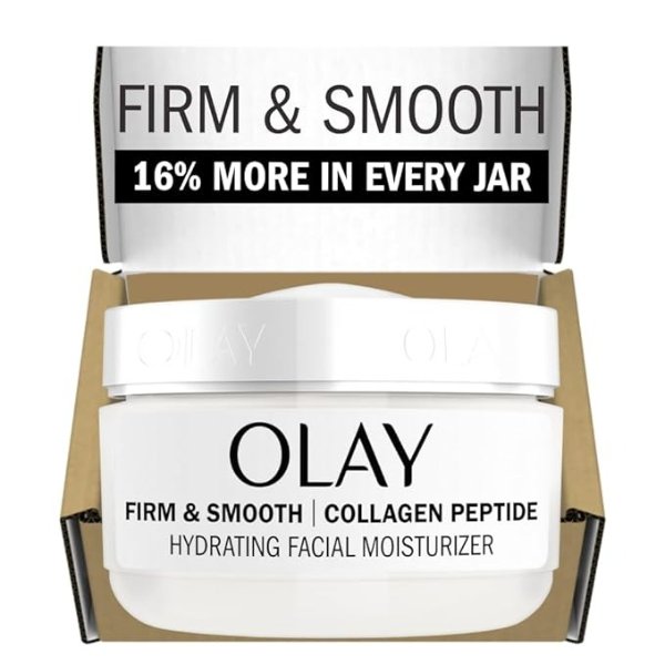 Firm & Smooth Collagen Peptide Face Moisturizer, 2 oz Fragrance Free Firming Face Cream for Hydration and Skin Renewal, Recyclable Eco Jar Packaging