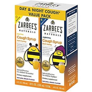 Zarbee's Naturals Children's Cough Syrup with Dark Honey Day & Night Value Pack, Natural Grape Flavor, 4 Fl Oz, 2 Count @ Amazon