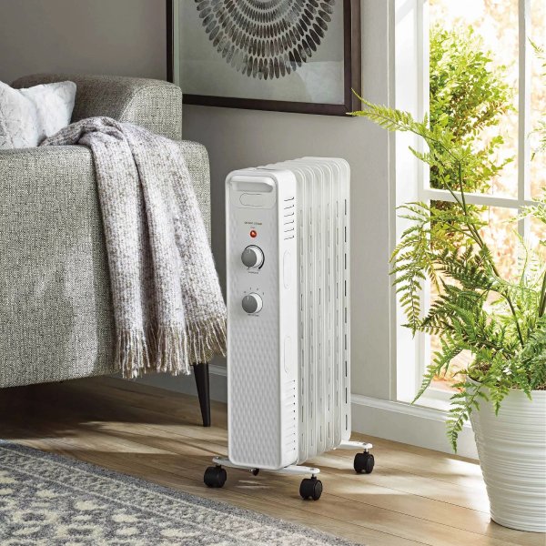 1500W Mechanical Oil Filled Electric Radiant Space Heater, WSH07O2AWW, White