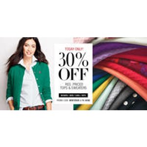 Regularly Priced Tops and Sweaters + Extra 30% Off Sale & Clearance @ Lands End