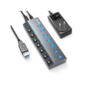Wavlink 7口USB 3.0拓展坞，带独立开关和电源