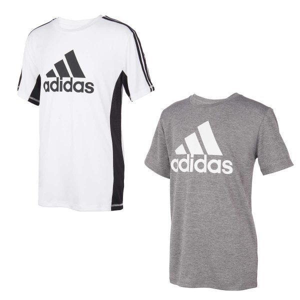 Youth 2-pack Performance Tee, White and Gray