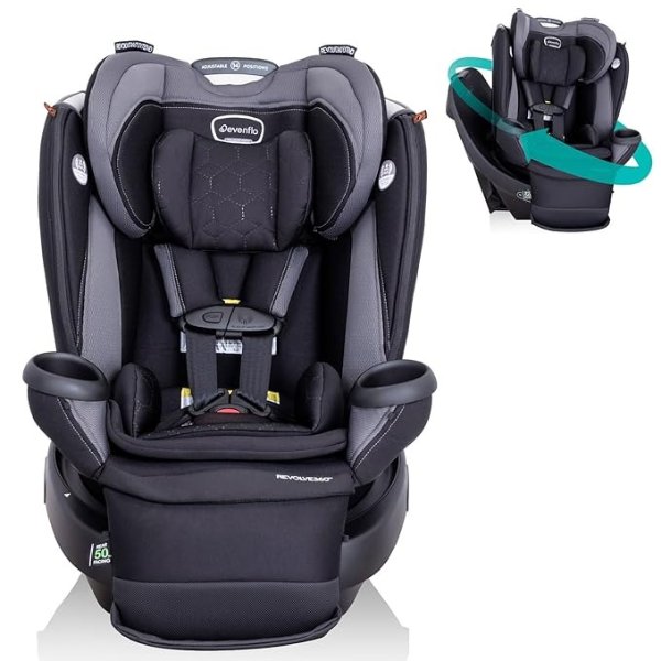 Revolve360 Extend All-in-One Rotational Car Seat with Quick Clean Cover (Revere Gray)
