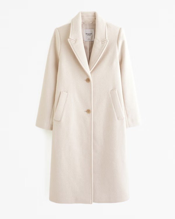 Wool-Blend Tailored Topcoat