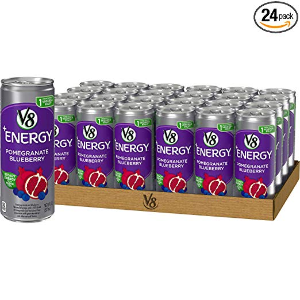 V8 +Energy, Juice Drink with Green Tea, Pomegranate Blueberry, 8 oz. Can (Pack of 24)