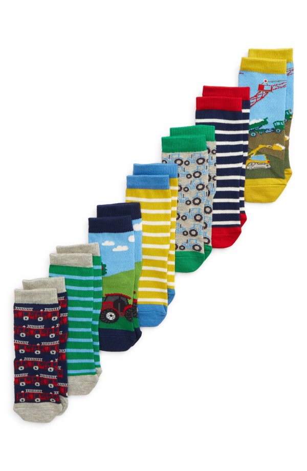 Kids' Assorted 7-Pack Crew Socks