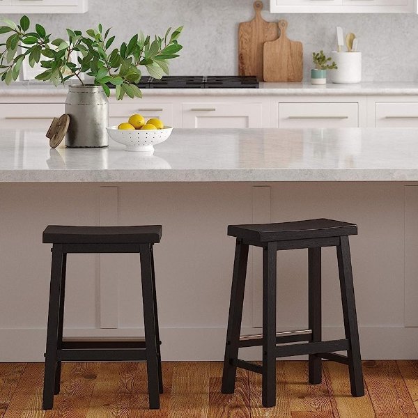 Amazon Basics 简约实木厨房岛台椅 2张