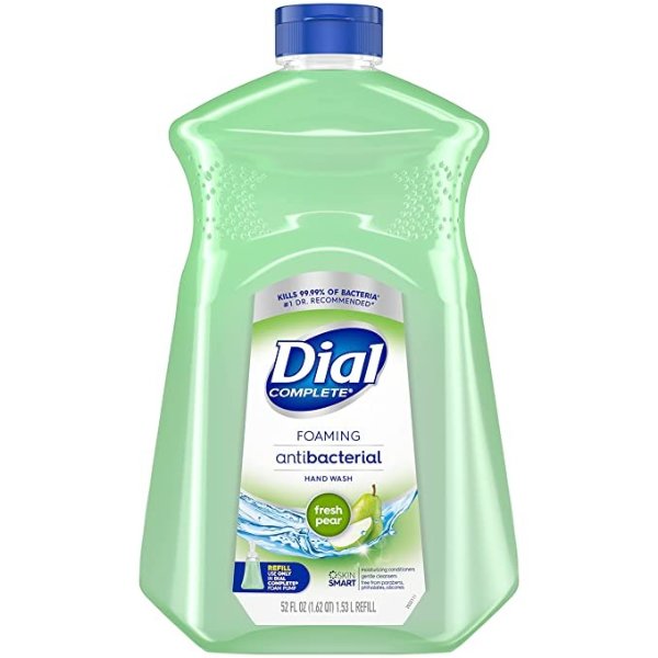 Dial Complete Antibacterial Foaming Hand Soap, Fresh Pear, 52 Ounce Refill