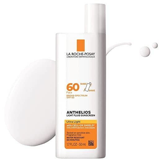 Anthelios Light Fluid Face Sunscreen SPF 60 and Sensitive Skin Sunscreen Oxybenzone Free and Oil Free