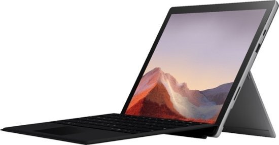- Surface Pro 7 - 12.3" Touch Screen - Intel Core i3 - 4GB Memory - 128GB SSD with Black Type Cover (Latest Model) - Platinum