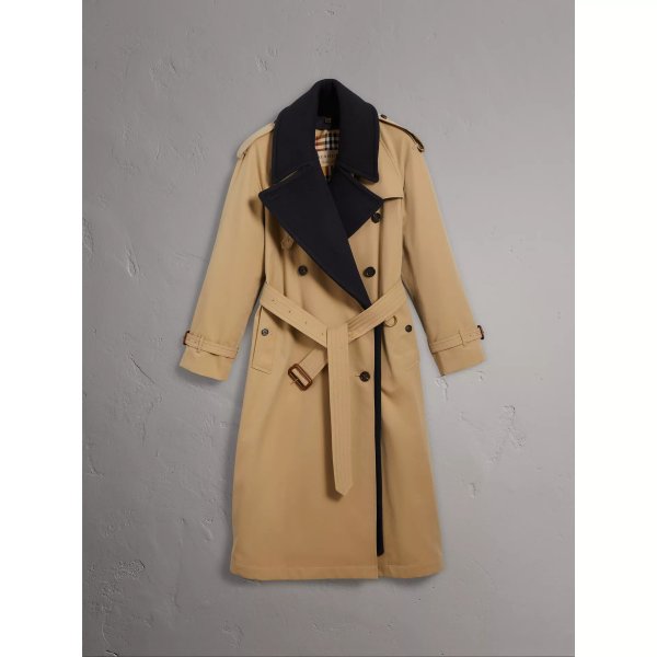 Tropical Gabardine Trench Coat with Detachable Facing