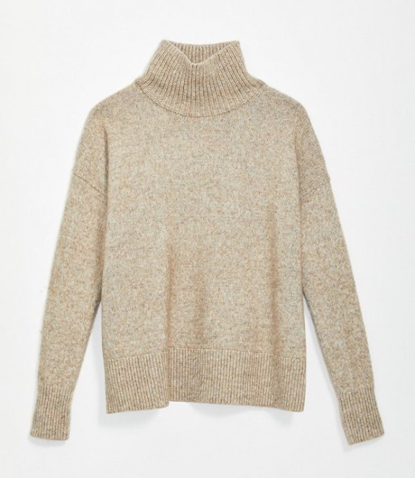 Drop Shoulder Turtleneck Sweater | LOFT