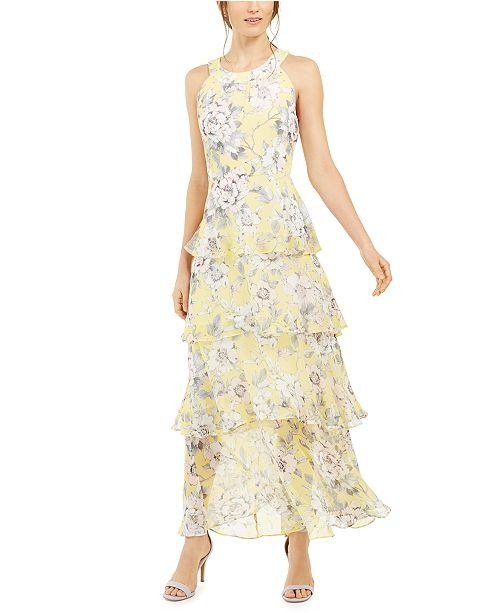 Victoria Floral-Print Halter-Neck Maxi Dress