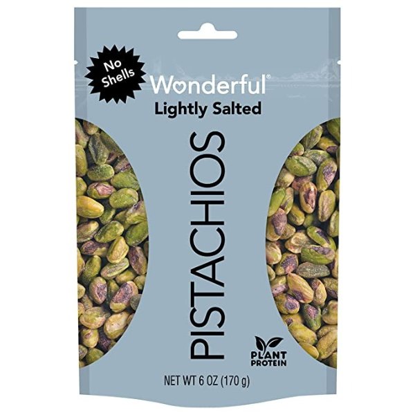 No Shells, Roasted and Lightly Salted, 6 Ounce Resealable Bag
