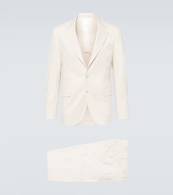Cotton and cashmere-blend suit