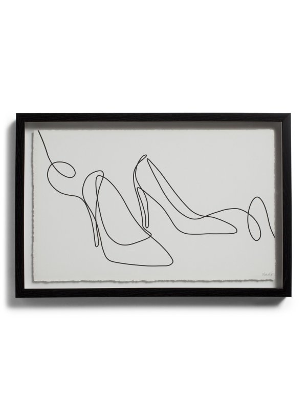18x12 Scribble Shoe Abstract Wall Art