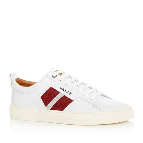 Men's Helvio Leather Low-Top Lace Up Sneakers