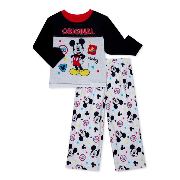 Toddler Boys Long Sleeve Microfleece Pajamas, 2pc Set