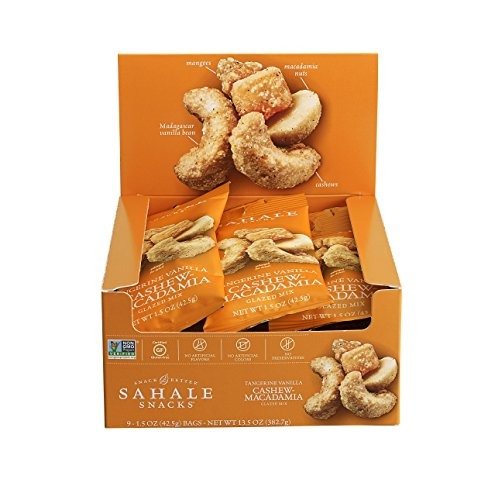 Tangerine Vanilla Cashew-Macadamia Nut Mix - Nut Snacks in a Grab 'n Go Pouch, Paleo Snacks with No Artificial Flavors, Preservatives or Colors, Gluten-Free Snacks, 1.5 Ounce (Pack of 9)