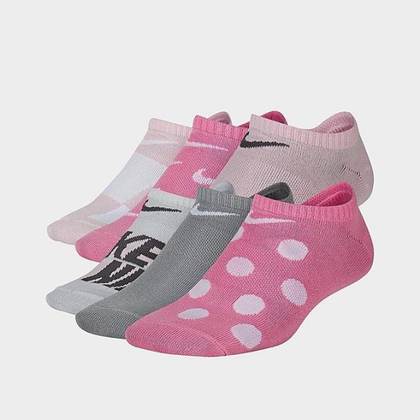 Kids' Nike Everyday 6-Pack Lightweight Graphic No-Show Socks