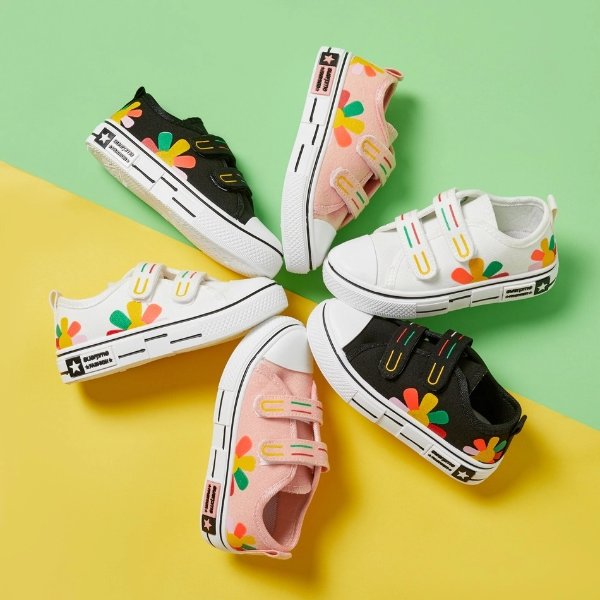 Toddler / Kid Flower Velcro Closure Canvas Shoes