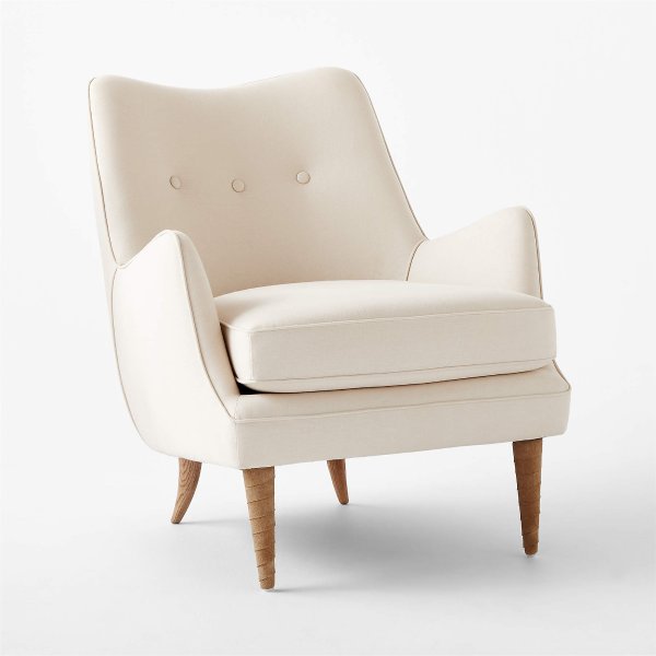 Jed White Linen Chair by Ross Cassidy