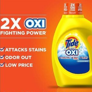 Tide Simply +Oxi Liquid Laundry Detergent, Refreshing Breeze