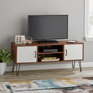 Mainstays Mid-Century Two-Tone TV Stand